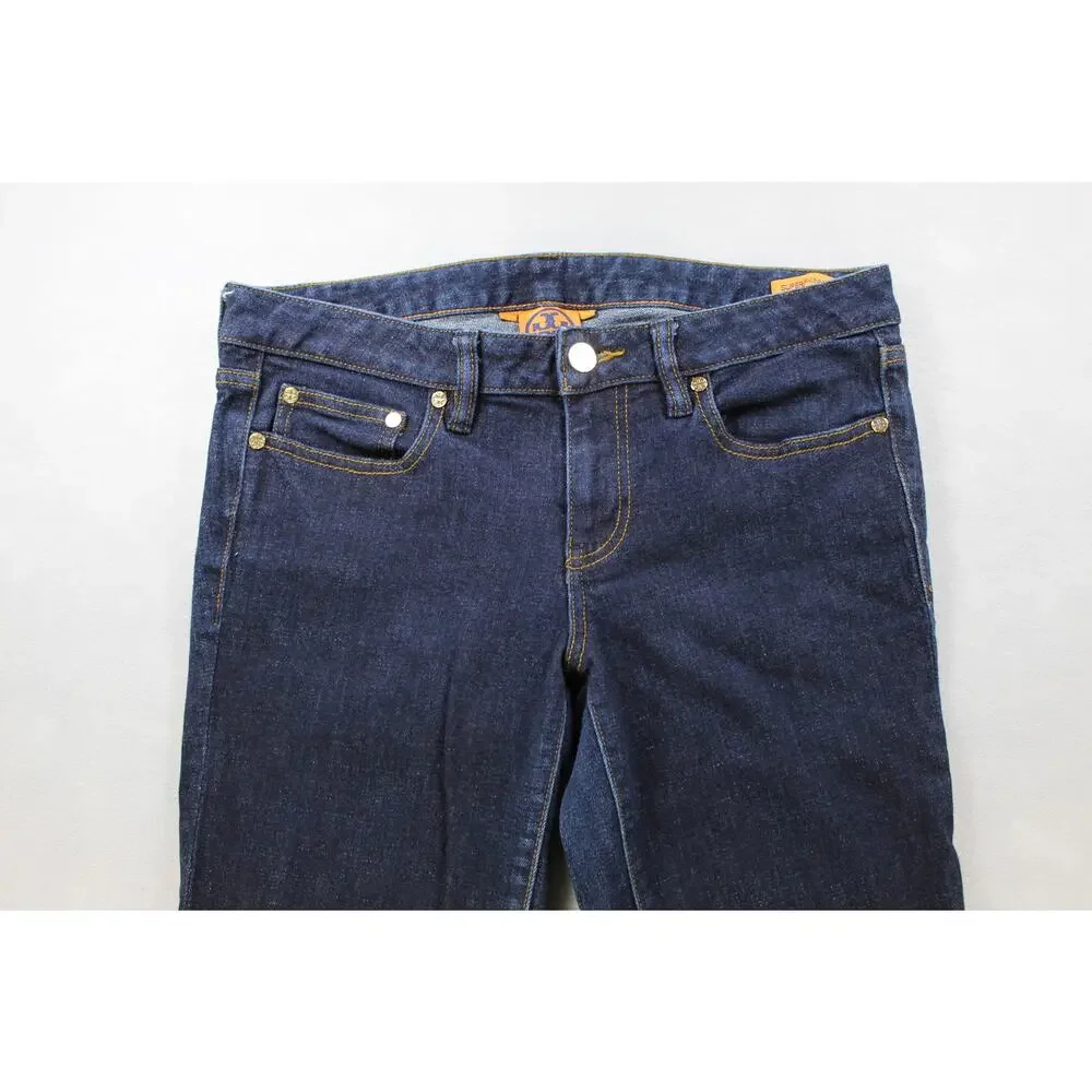 Tory Burch Super Skinny Blue Jeans Women's 29 Gold Hardware